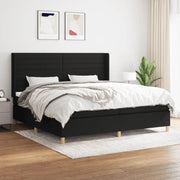 Giroletto a Molle con Materasso Nero 200x200 cm in Tessuto 3132099