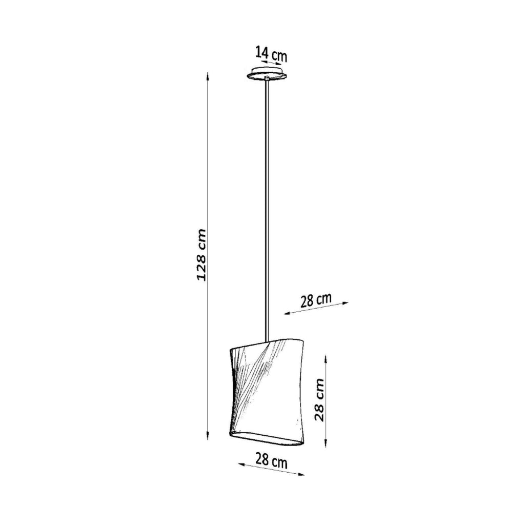 Lampada a sospensione nera trapezoidale Fioran E27 15W