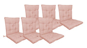 Set Cuscini Sedia Con Schienale Imbottiti Con Laccetti Banda Elastica 40 x 80 Cm Cipria - 6 Pezzi