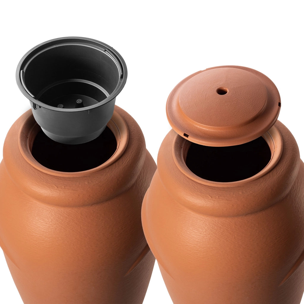 Serbatoio per acqua piovana KADAX da 210 litri, contenitore per acqua con rubinetto e vaso.