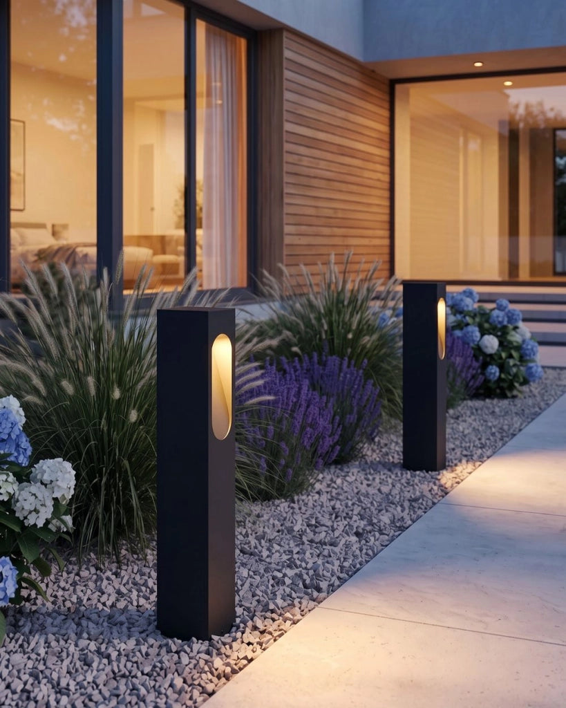 Lampada da esterno in alluminio nero 81 cm con LED per vialetti illuminazione da giardino design moderno