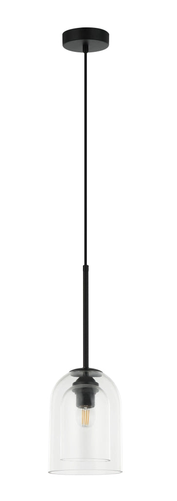 Lampada a sospensione Art Deco nera E27 Elaris Light Prestige