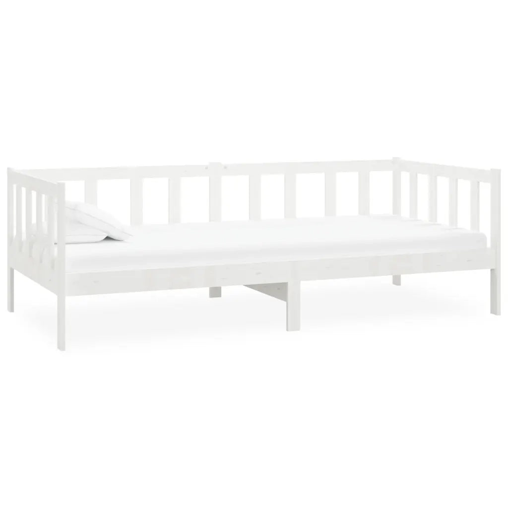 Divano Letto con Materasso 90x200 cm Bianco in Legno di Pino cod mxl 53875