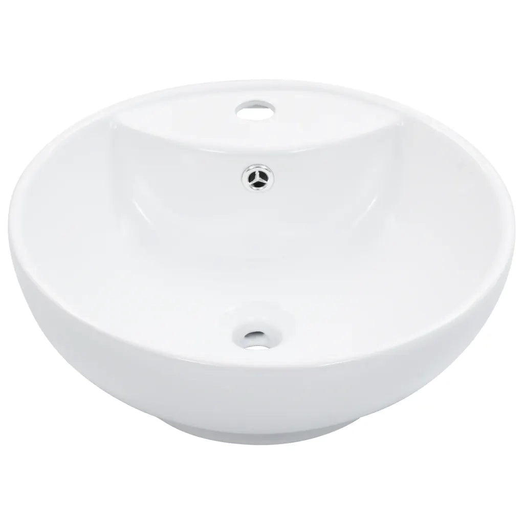 Lavandino con Troppopieno 46,5x18 cm in Ceramica Bianco 143903