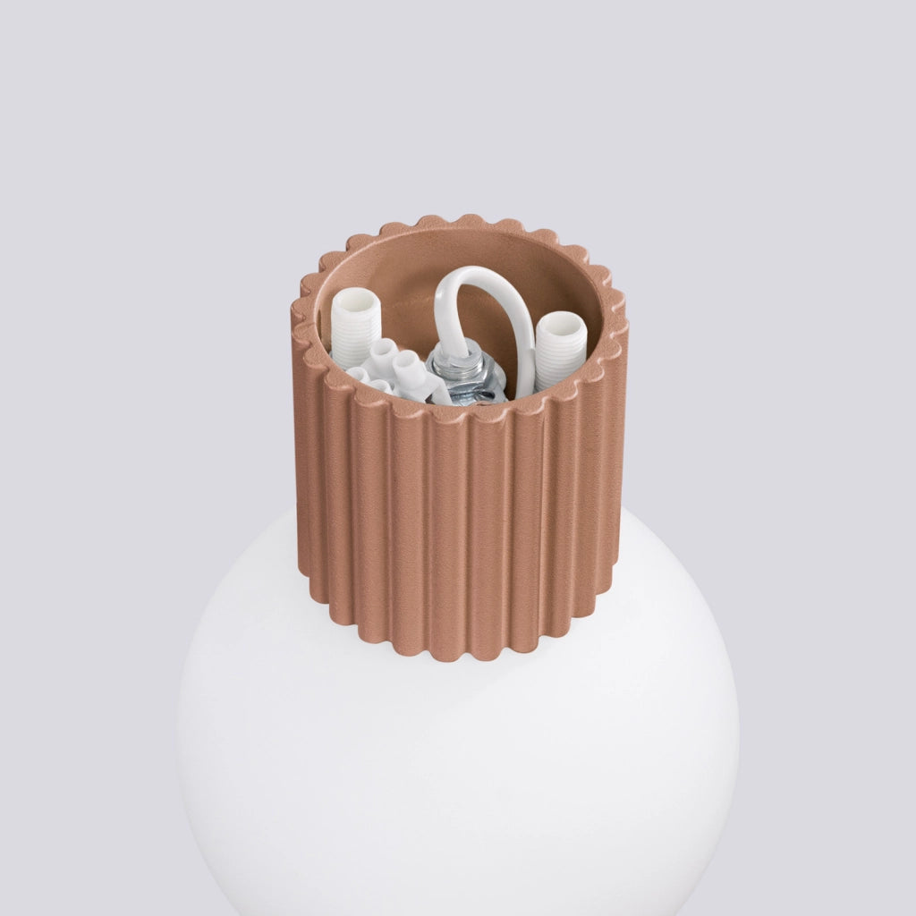 Applique SFERA mocca con globo vetro bianco G9 IP44