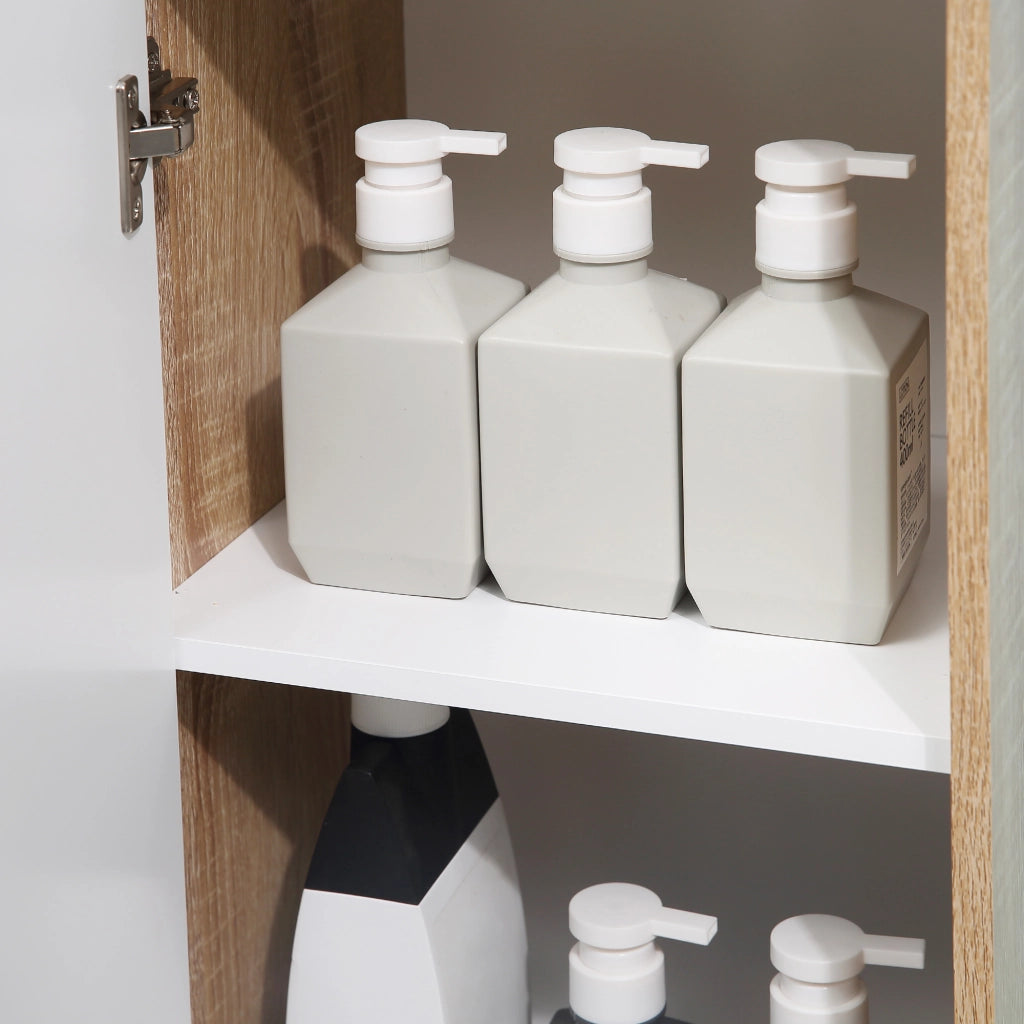 Armadio da bagno con cassetto e ripiano ¨C zephmum ¨C 32,6x30x90 cm bianco legno