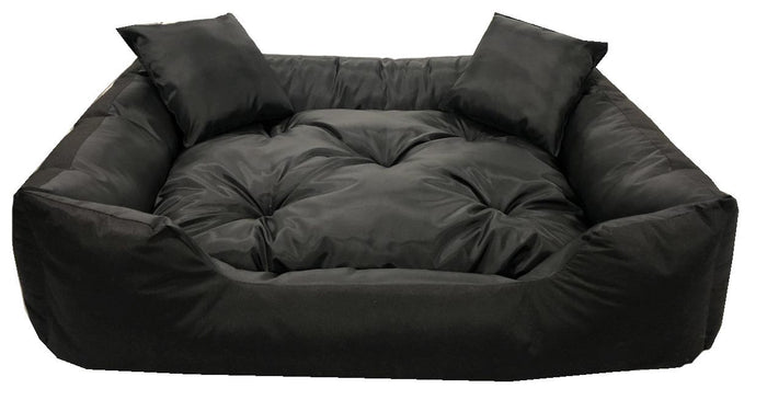 AIO FACTORY 115x95 cm ECCO Cuccia per cani impermeabile nera con cuscino per cani