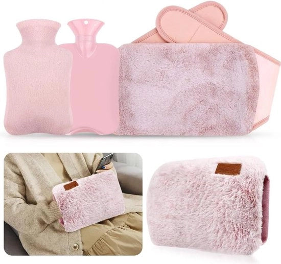 Termo flacone portatile 1 litro con copertura - sacchetto di acqua calda da trasportare - flacone di acqua calda ultra confortevole morbido - per collo schiena spalle e gambe.