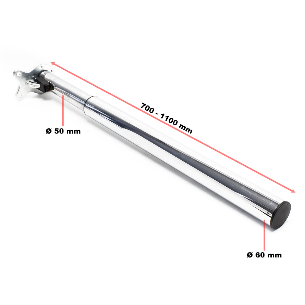 Set 4 gambe tavolo in cromo altezza regolabile 70-110 cm Piede per mobili