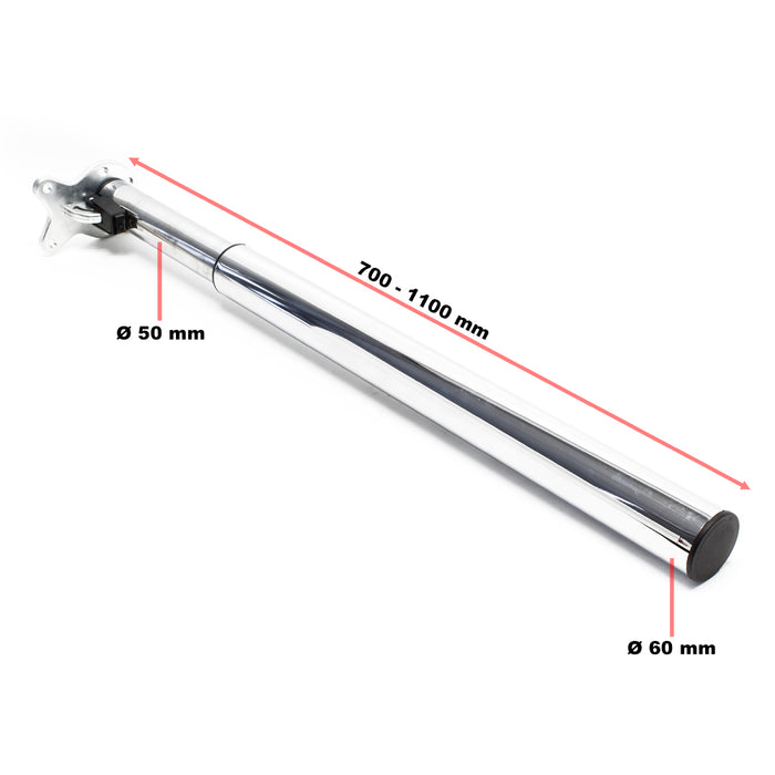 Set 4 gambe tavolo in cromo altezza regolabile 70-110 cm Piede per mobili