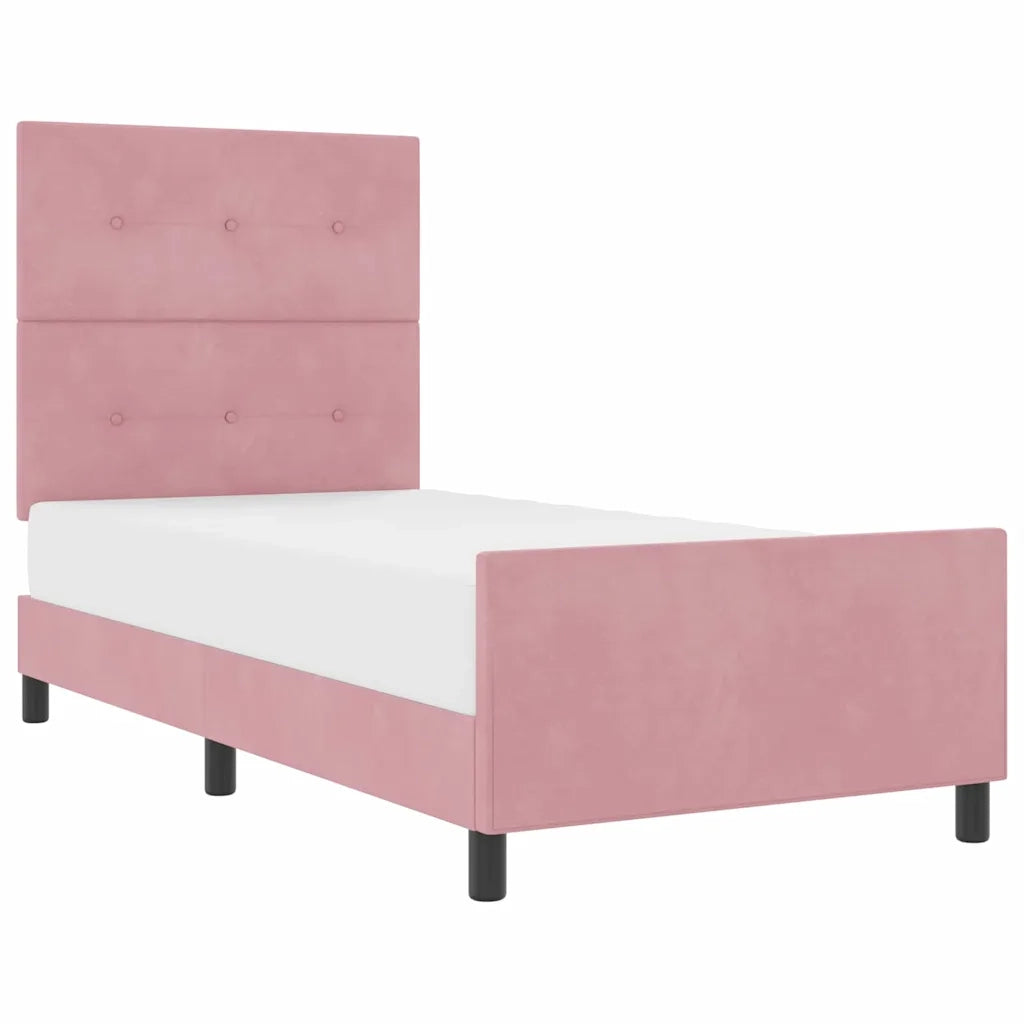 vidaXL Struttura del letto con testiera Rosa 90 x 190 cm Velluto