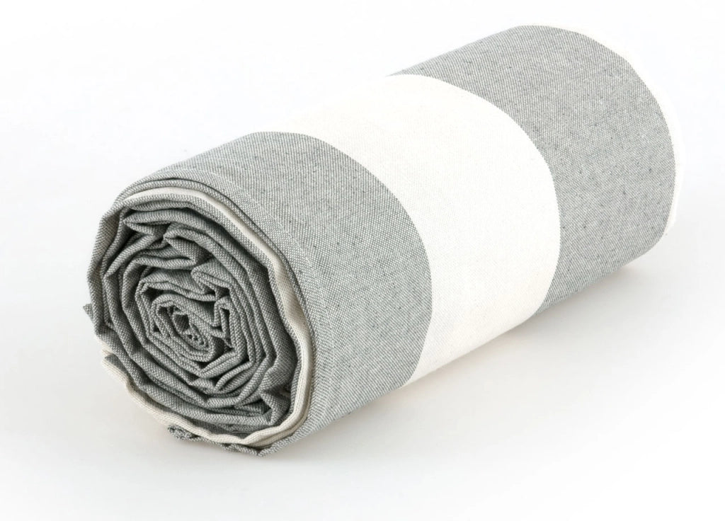 Telo Arredo Granfoulard Copritutto Cotone Made Italy Vari Disegni Arredatutto Copriletto Multiuso - 1 Piazza - Riga Fascia Grigio