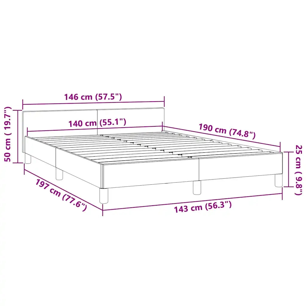Giroletto senza Materasso-Struttura Letto Nero 140x190 cm in Velluto 978499