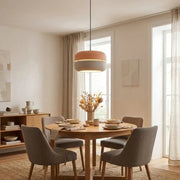Lampada a sospensione Luminosa in metallo rosa e grigio | Duzzle
