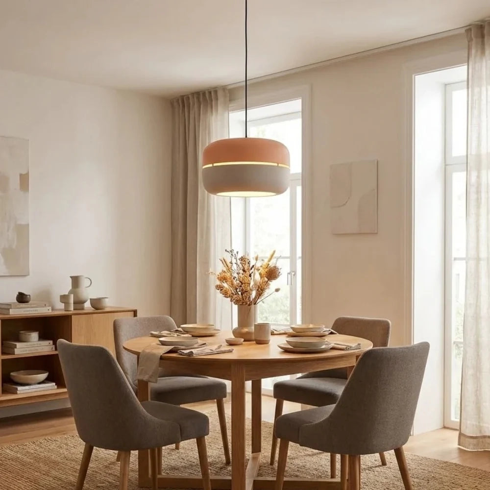 Lampada a sospensione Luminosa in metallo rosa e grigio | Duzzle