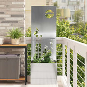 vidaXL Vaso da Giardino con Pannello Decorativo Argento 50 x 140 cm