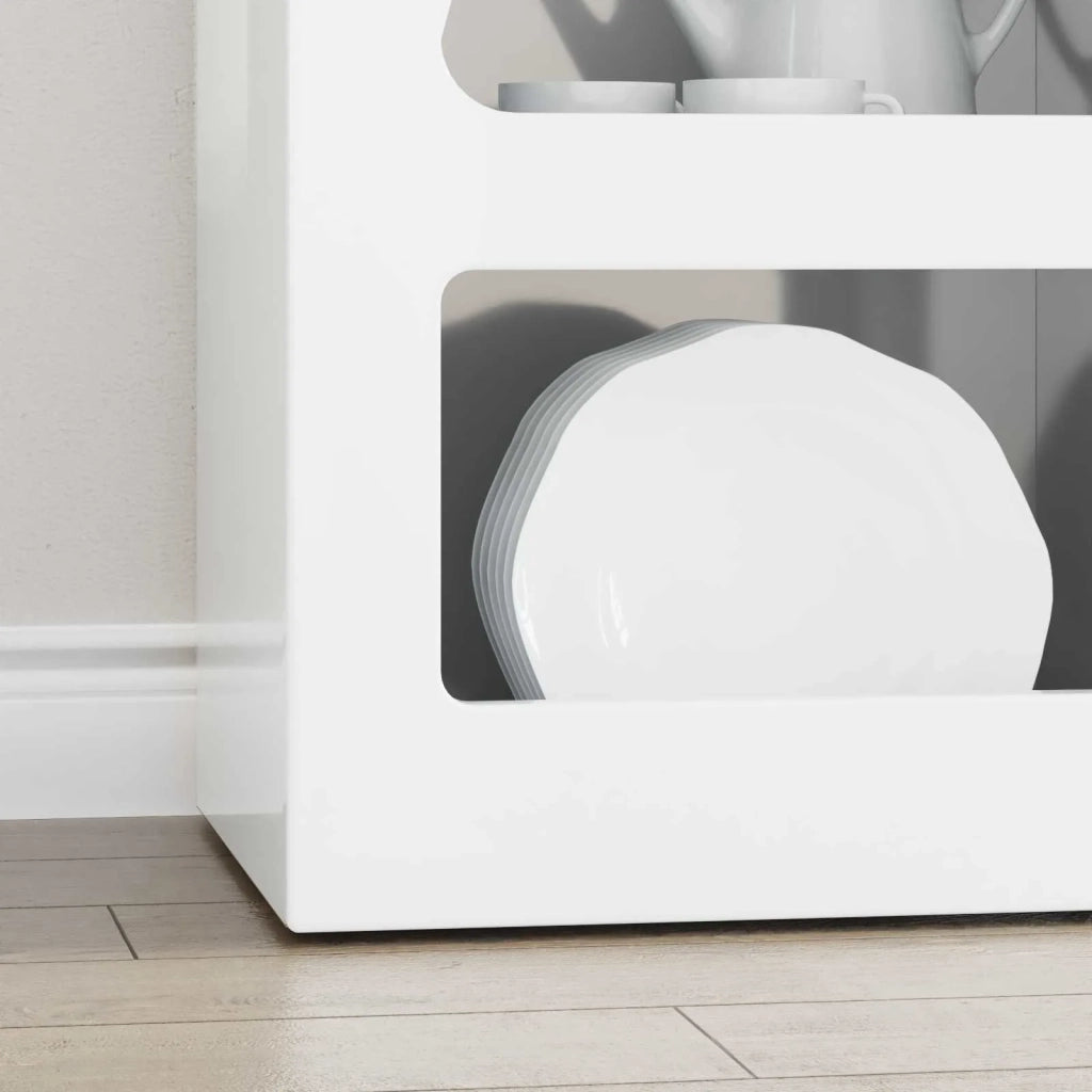 Credenza-Buffet-Armadio da cucina Bianco Lucido 40 x 35 x 100,5 cm Legno multistrato