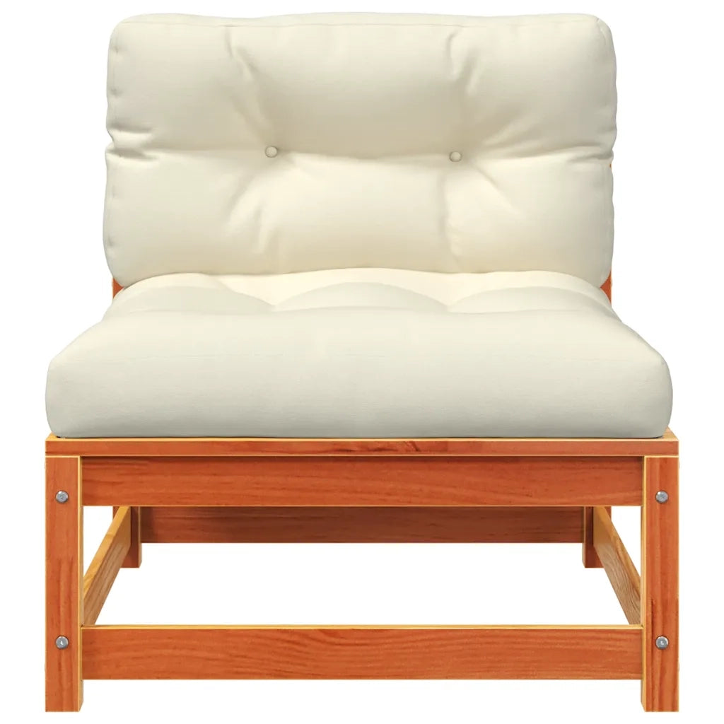 Divano Giardino con Cuscini 2 Posti-Sofa da Giardino-Divanetto da esterno Marrone Cera Massello Pino