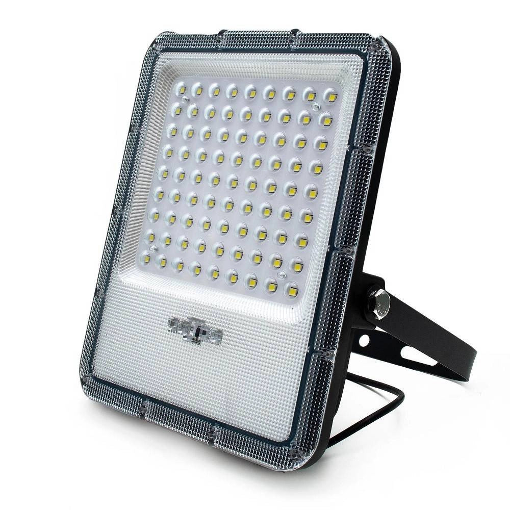 Trade Shop - Faro Solare Led 120 W Ip65 Sensore Crepuscolare Faretto Dimmerabile Telecomando -
