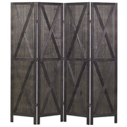 Divisorio per ambienti in legno compensato di legno Paulownia nero 4 pannelli pieghevoli schermo decorativo divisorio