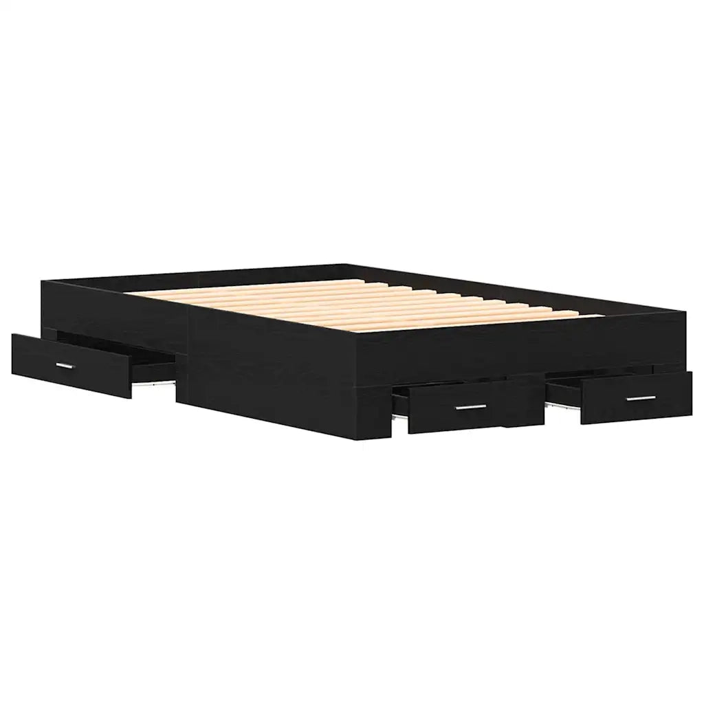 Struttura del letto con cassetto Rovere Nero 120 x 190 cm 3333980