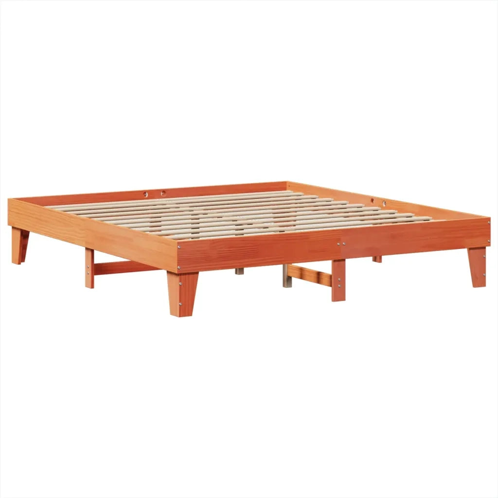 vidaXL Letto senza Materasso Marrone Cera 200x200 cm in Legno di Pino