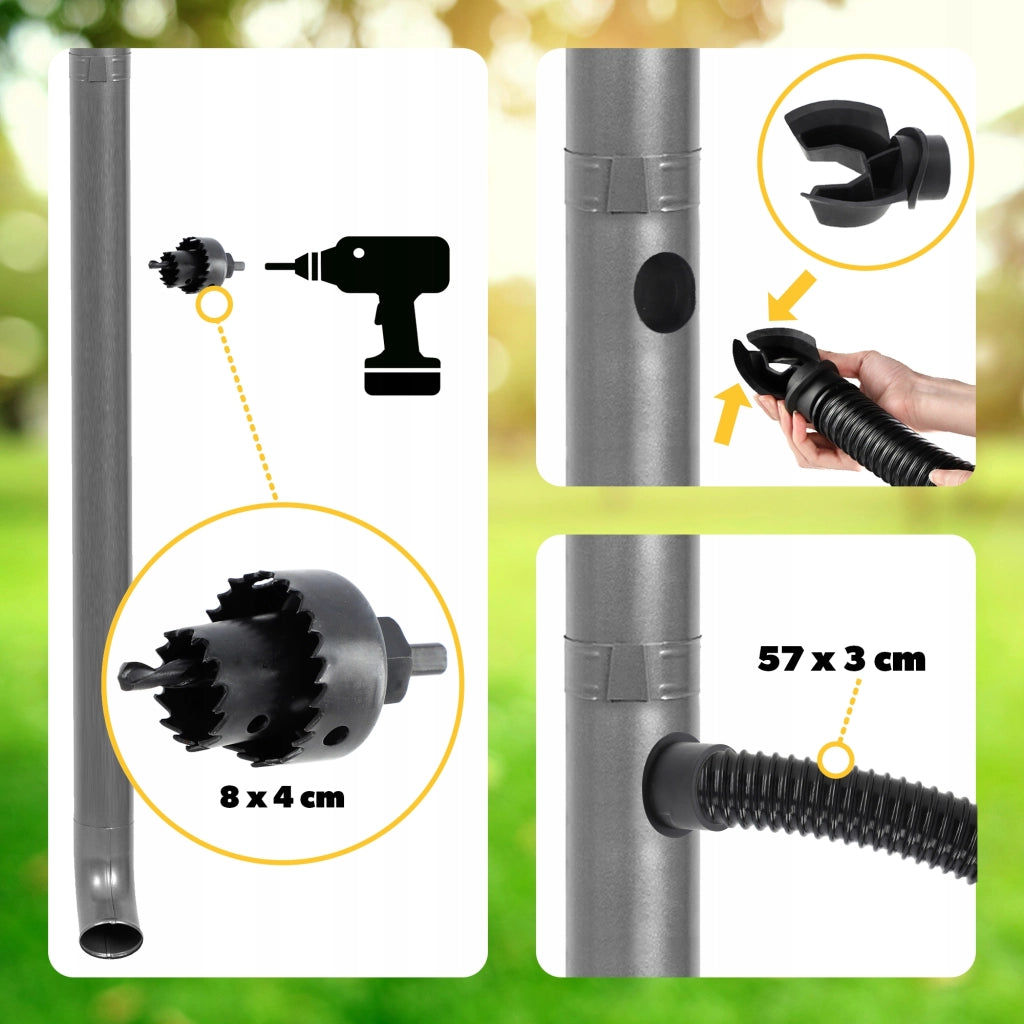 Serbatoio per acqua piovana KADAX da 240 litri, contenitore per acqua con rubinetto e grande recipiente.