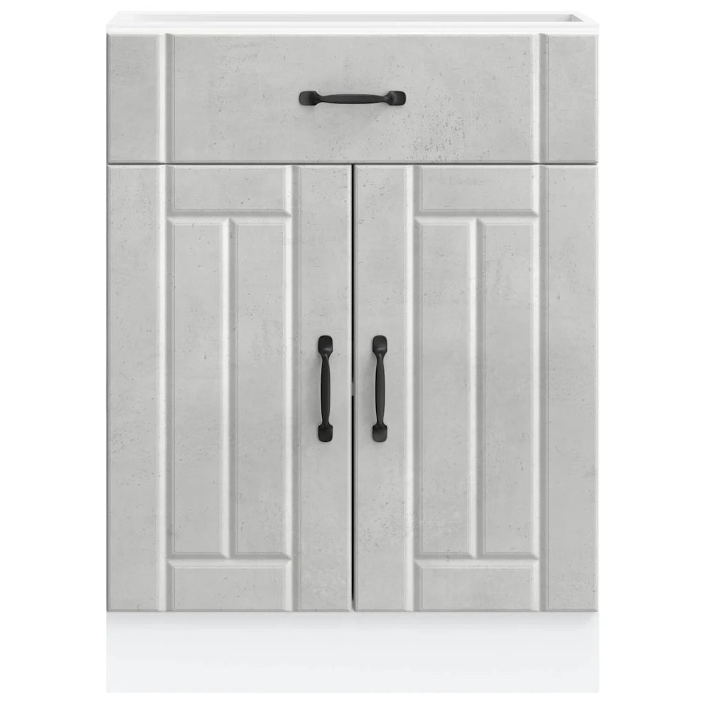 Base da Cucina Lucca Grigio Cemento in Legno Multistrato 853731