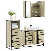Set Mobili da Bagno 3 pz Rovere Sonoma in Legno Multistrato 3301021