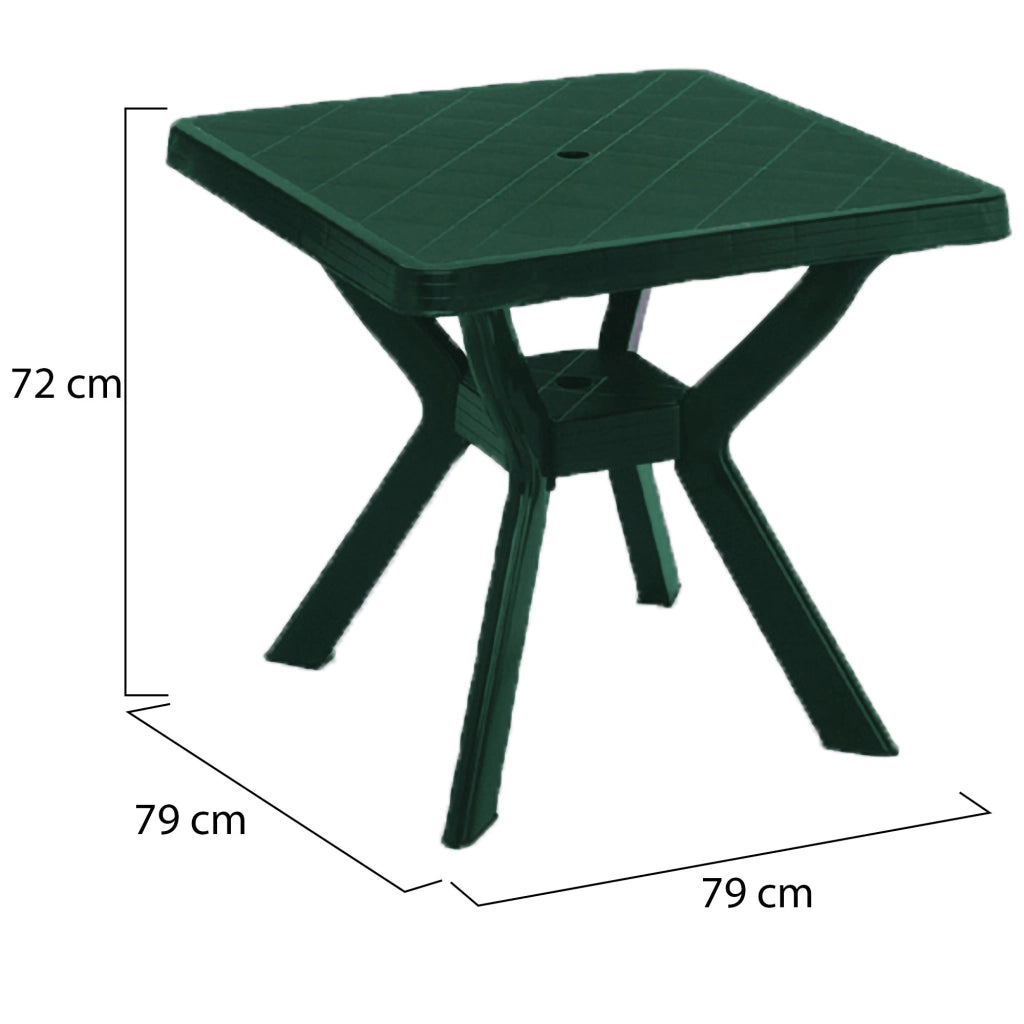 Normandy, Tavolo da Esterno 4 Posti Made in Italy, 79x79x72h cm Verde