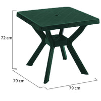 Normandy, Tavolo da Esterno 4 Posti Made in Italy, 79x79x72h cm Verde