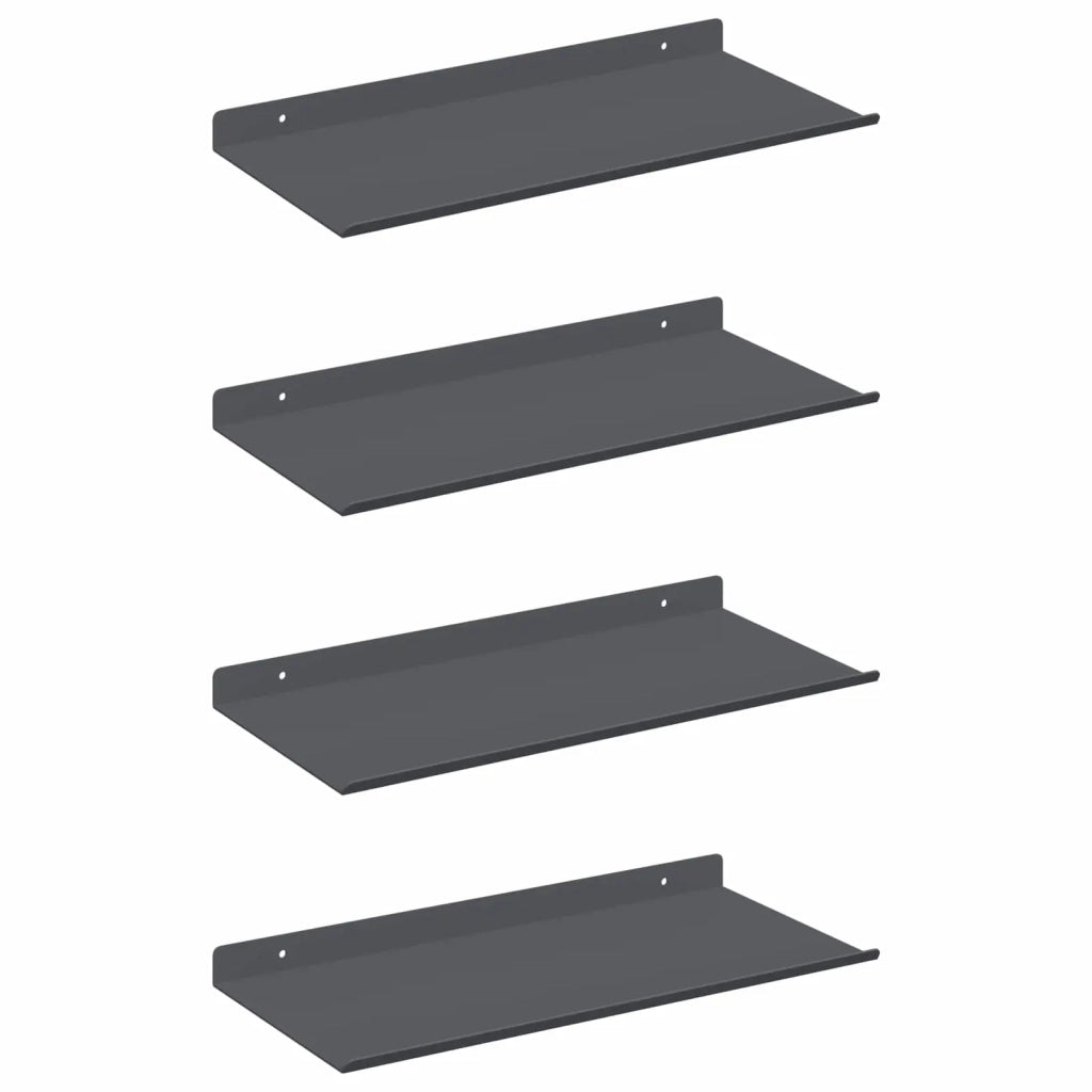 Mensola sospesa 4 pcs Antracite 40 x 18 x 2,5 cm Acciaio