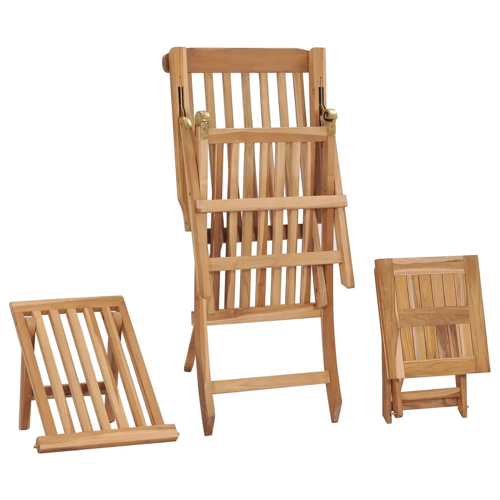 Lettino prendisole sedia a sdraio lettino prendisole letto da giardino mobili da esterno per patio con poggiapiedi e tavolo 159 x 58 x 91 cm legno di teak 02_0012586