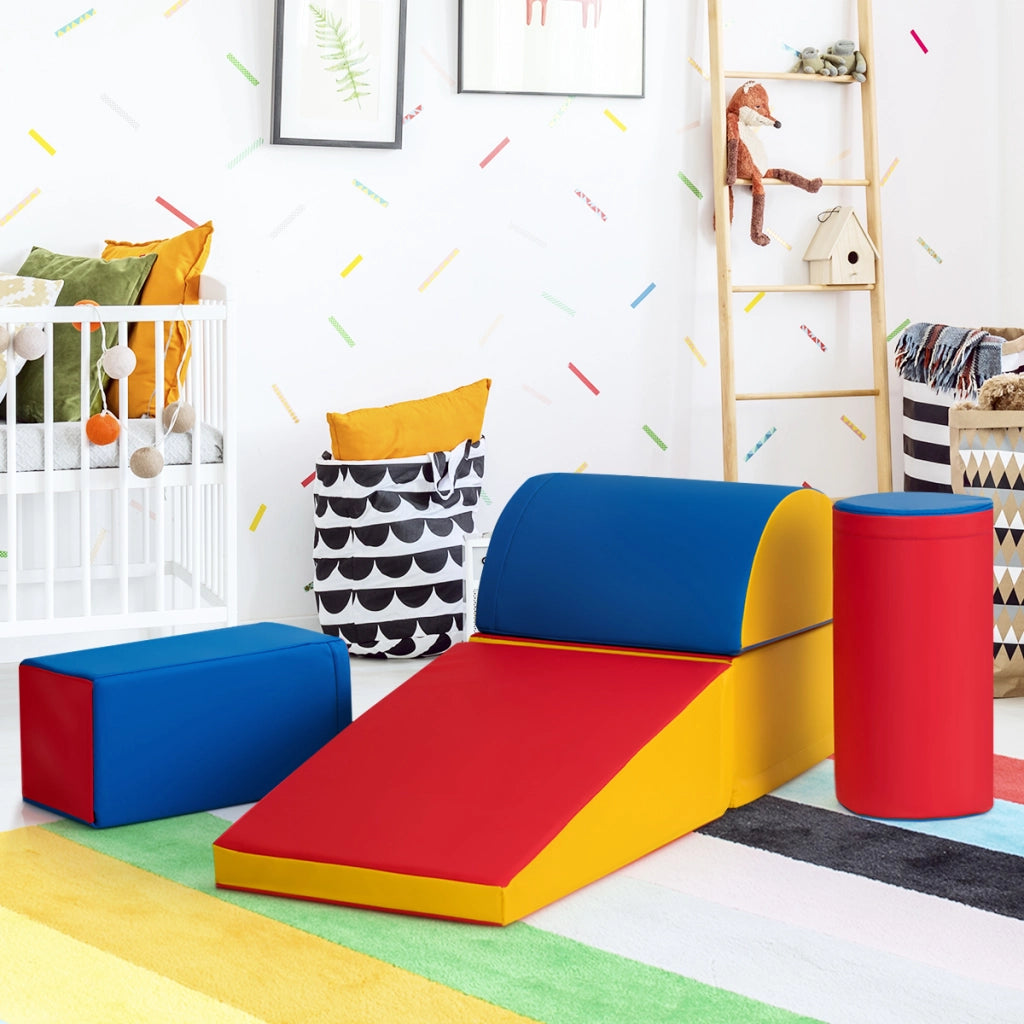 Set di 5 blocchi giocattoli con diverse forme e colori per bambini, Giocattolo per arrampicata e strisciamento