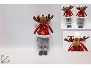 1 Pezzo Decorazione Natale Renna con Vestito Natalizio 52 cm 2 Decori