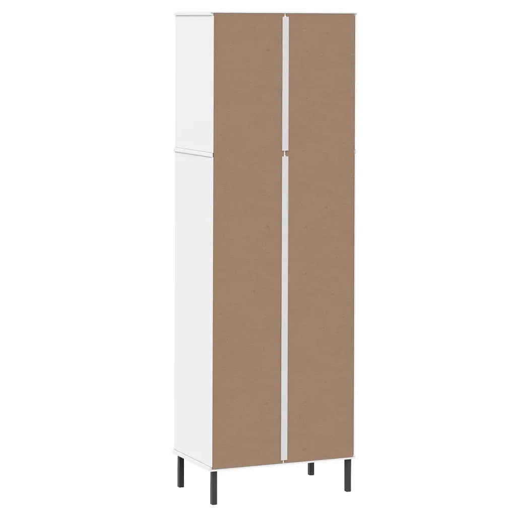 Libreria con 2 Cassetti Bianco 60x35x180 cm Legno Massello OSLO 351008