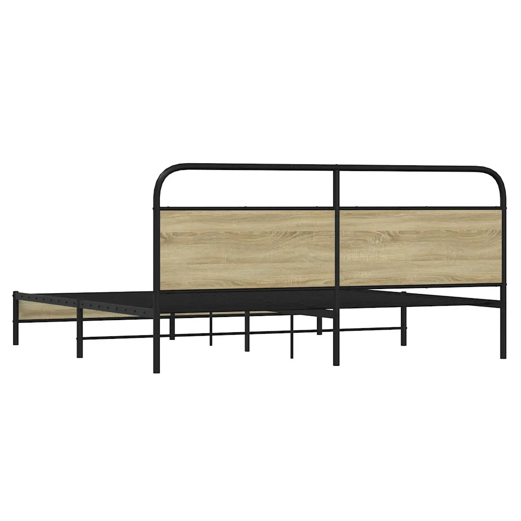 Giroletto senza Materaso in Metallo Rovere Sonoma 200x200 cm