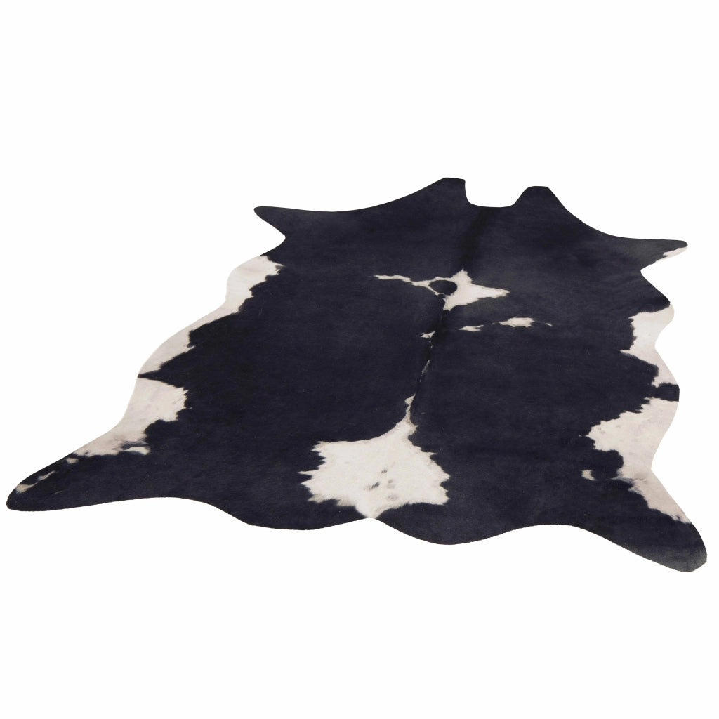 Tappeto in finta pelle di mucca 155 x 190 cm nero