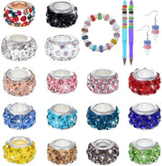 Set di perle in acciaio inossidabile da 100 pezzi - Perle grandi 11 mm - Perle in ceramica con strass - Fai da te - Artigianato - DIY - Acciaio inossidabile