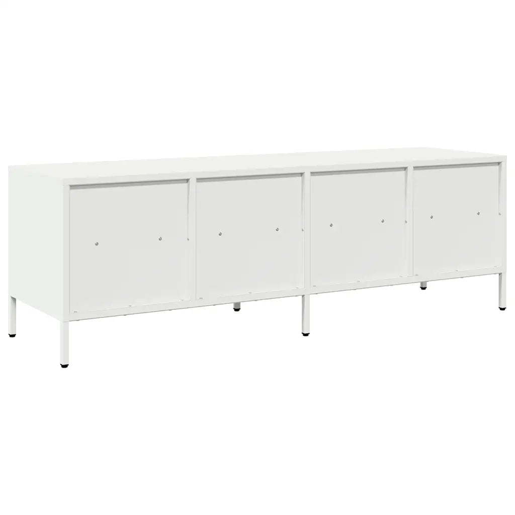 Mobile TV-Credenza TV-Console TV Bianco 135x39x43,5 cm in Acciaio Laminato a Freddo 663990
