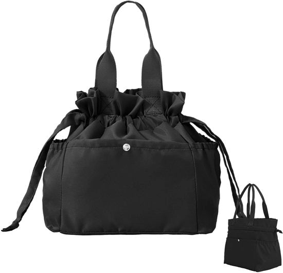 Borsa termica per donne, con cordoncino e chiusura robusta, borsa impermeabile e oleata per pranzo, piccola borsa termica portatile per lavoro o viaggio