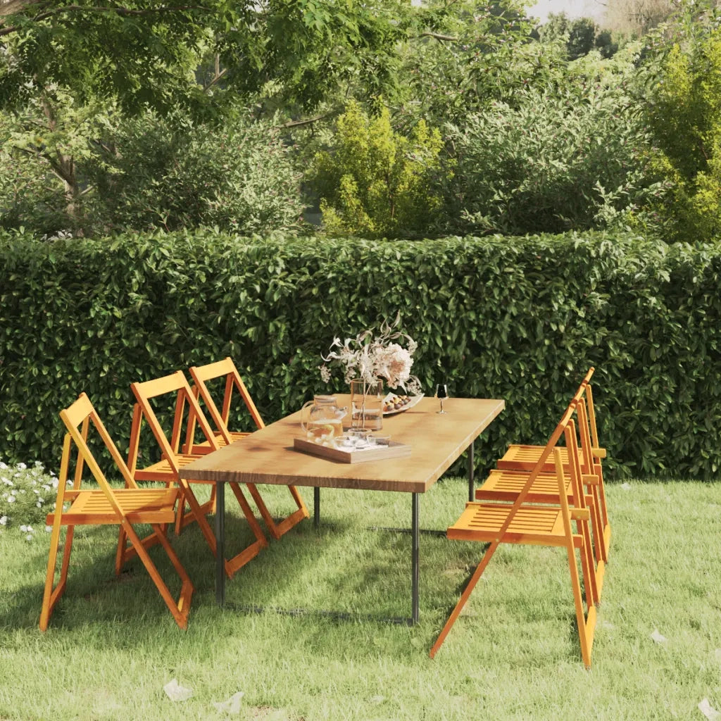 Sedie da Giardino Pieghevoli 6 pz in Legno Massello di Acacia cod mxl 31043