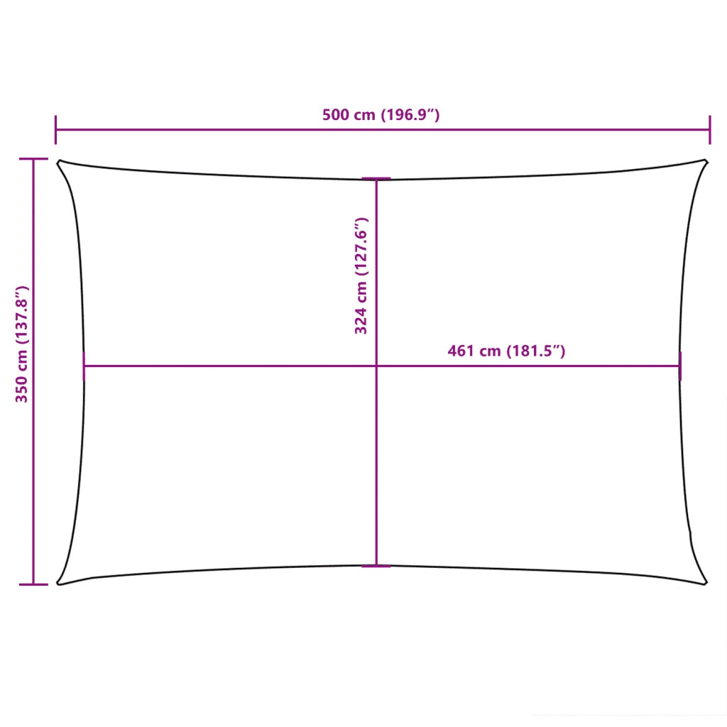 Parasole a vela | Telo Ombra | Vela da ombra in Tessuto Oxford Rettangolare 3,5x5m Marrone