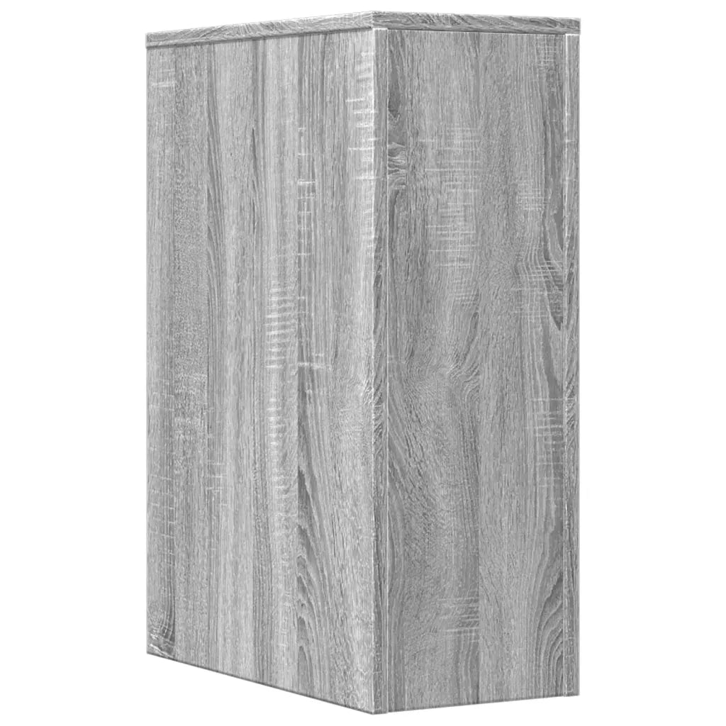 Mobiletto da bagno stretto con ruote contenitore 22 x 44 x 61,5 cm stile moderno e pratico legno composito grigio 02_0050651