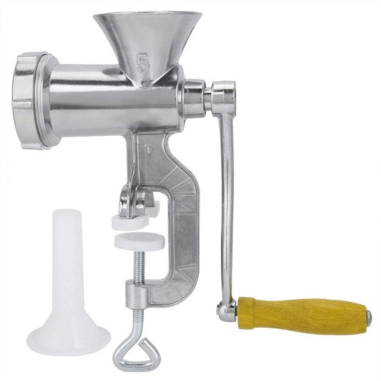 Molinello di carne manuale - Faccia in alluminio - Compreso riempitutto di salsiccia - Manico ergonomico - Multifunzionale - Facile da utilizzare
