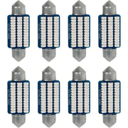8 Pezzi Lampada Led Siluro 36mm Canbus T11 SV8.5 C5W C10W 30 SMD 3014 12V 1.8W 160lm Luce Colore Blu