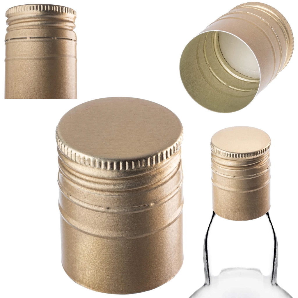 Tappi per bottiglie KADAX Fi28, tappi a vite, 10 pezzi, colore oro.