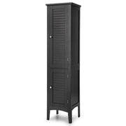 Mobiletto da bagno stretto con 5 ripiani alti 37 x 37 x 160 cm design moderno finitura opaca in MDF nero 20_0012735