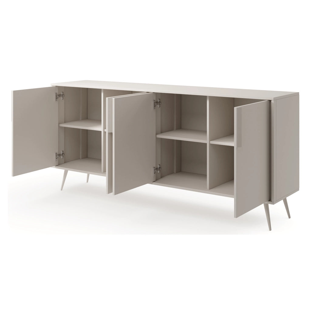 Madia Harero, Credenza 4 Ripiani, 110x40x78h cm Bianco Crema
