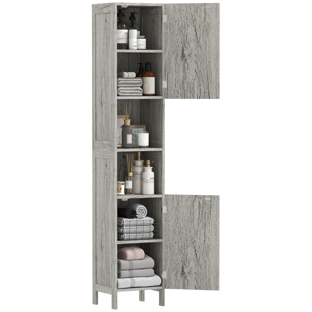 Colonna Bagno con 2 Armadietti e 2 Ripiani Aperti ¨C Minimal ¨C 30x32x172.5 cm Legno